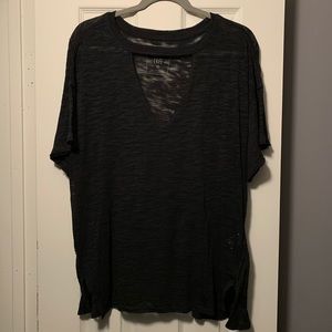 Free People v neck cutout tee shirt